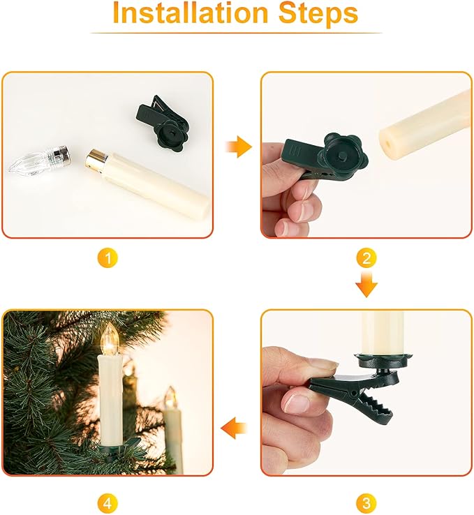 30 PCS Flameless LED Taper Candles Battery Operated Christmas Tree Candle Lights Electric Fake Candles with Remote Timer Perfect for Holiday Home Garden Wedding Parties Decor (30 PCS,Ivory)