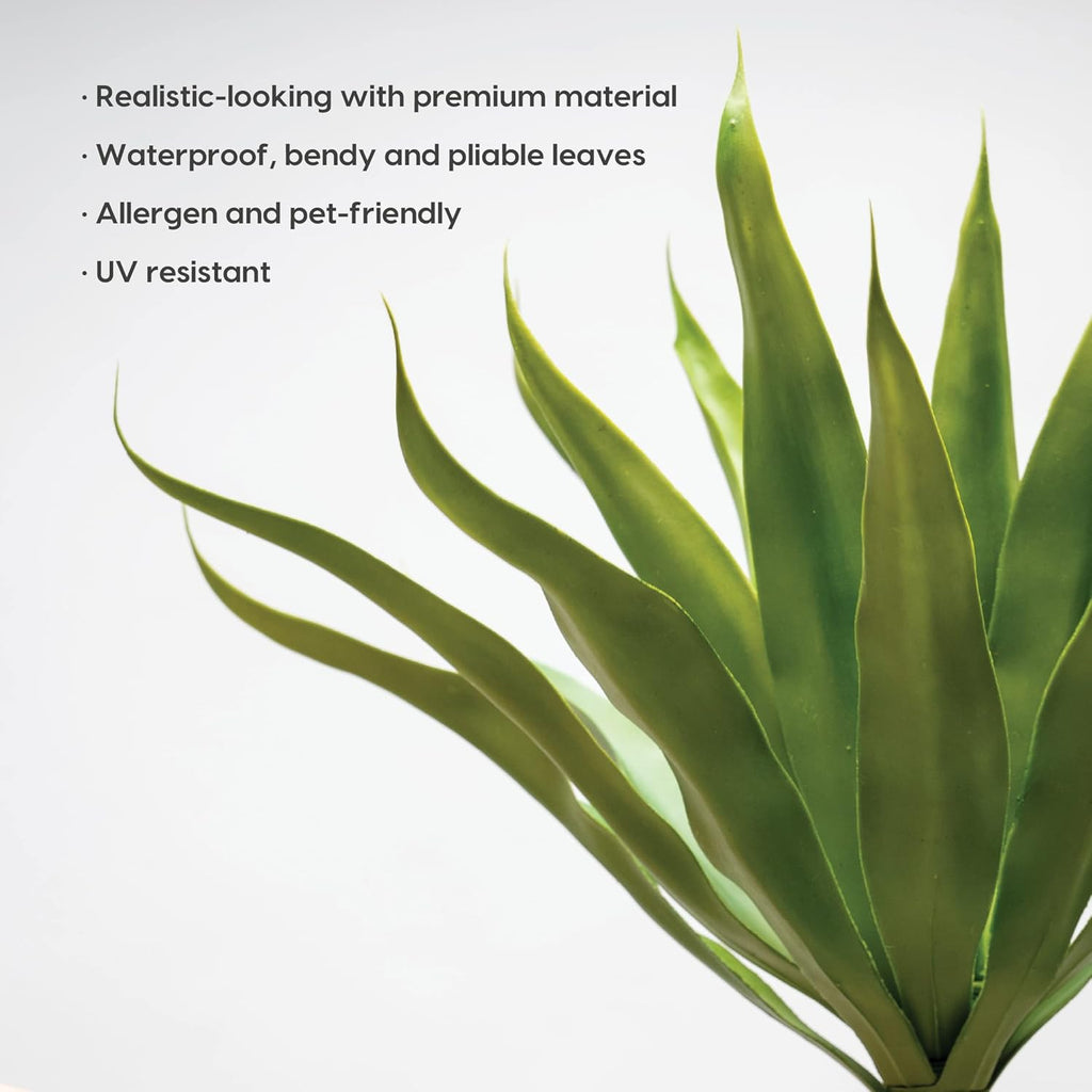 Velener Fake Agave Artificial Plant: Unpotted Fake Agave Plant for Room Decor, UV Resistant Faux Agave Plant for Outdoor/Indoor Decor, 22 inches, Set of 1