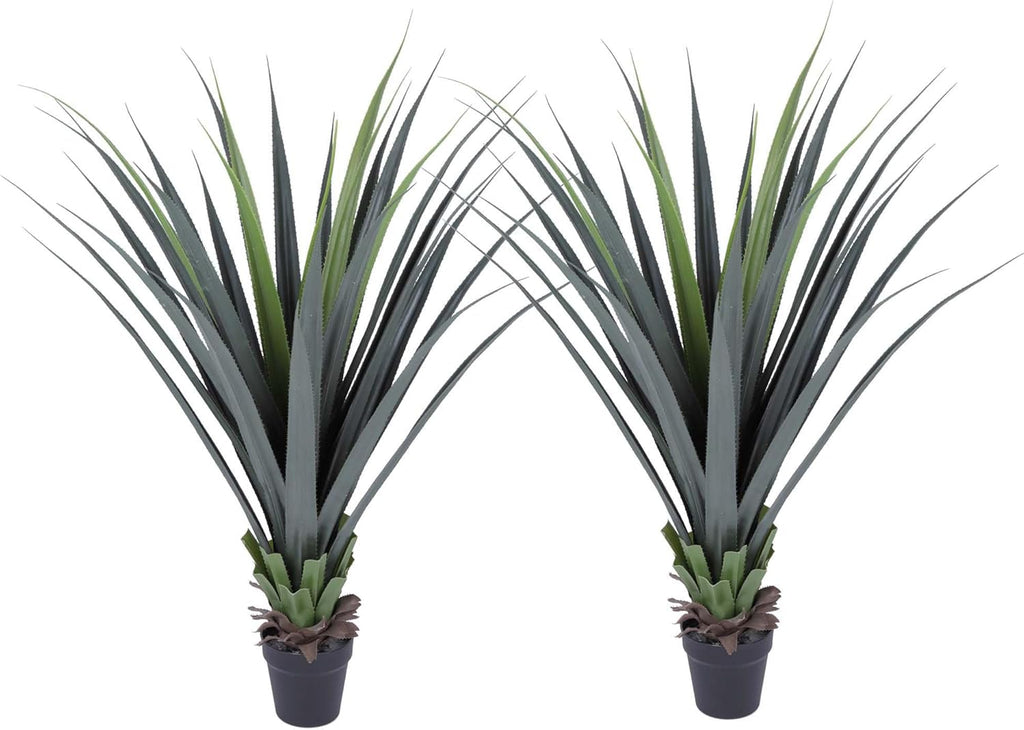 44inch Artificial Agave Plant Potted Plants Fake Agave Plant for Home Office Garden Indoor Outdoor Decoration (2PACK)
