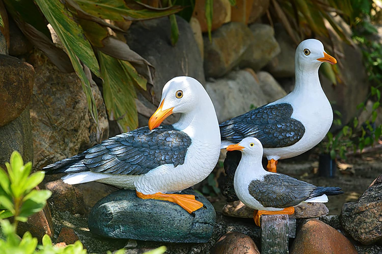 Coolboy Real Seagull Figurine - Garden Bird Statue, Decorations for Home & Outdoor Patio
