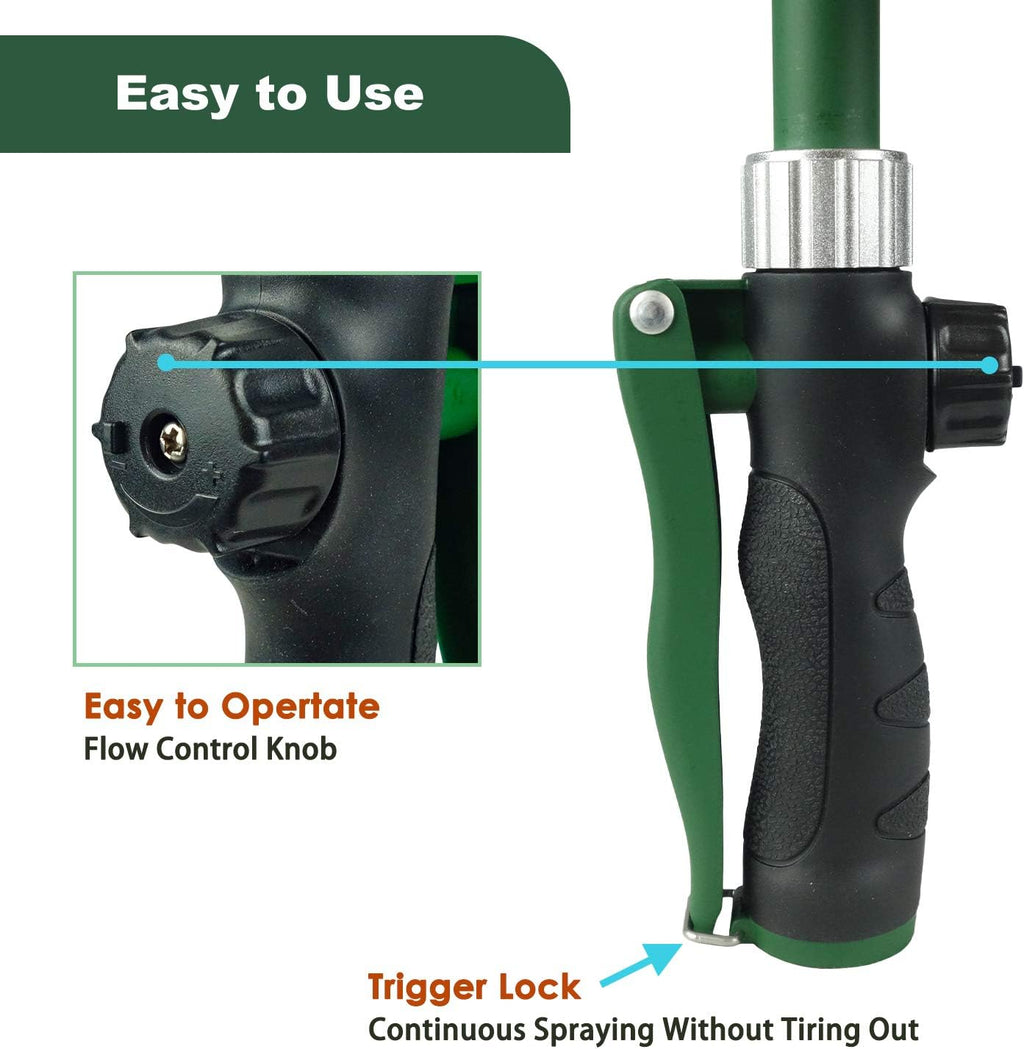 Heavy Duty 21 Inch Watering Wand with Pivoting Head, Adjustable Water Sprayer Wand with Ergonomic Handle, Spray 6 Watering Patterns, Perfect for Watering Hanging Plants