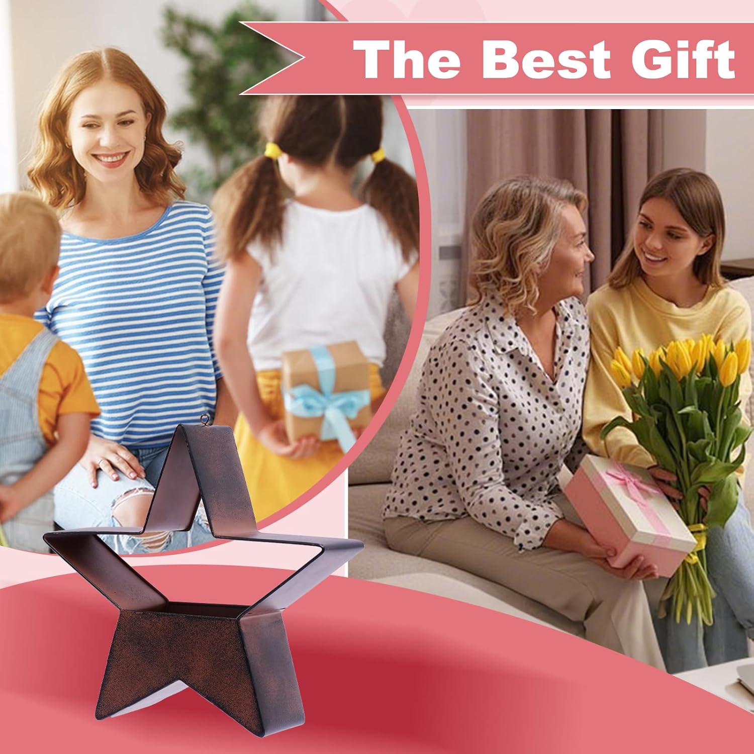 Metal Hanging Planters for Indoor & Outdoor Plants - Star Shaped Planters for Wall or Window,Garden Patio or Indoor Decor for Women(Cooper)