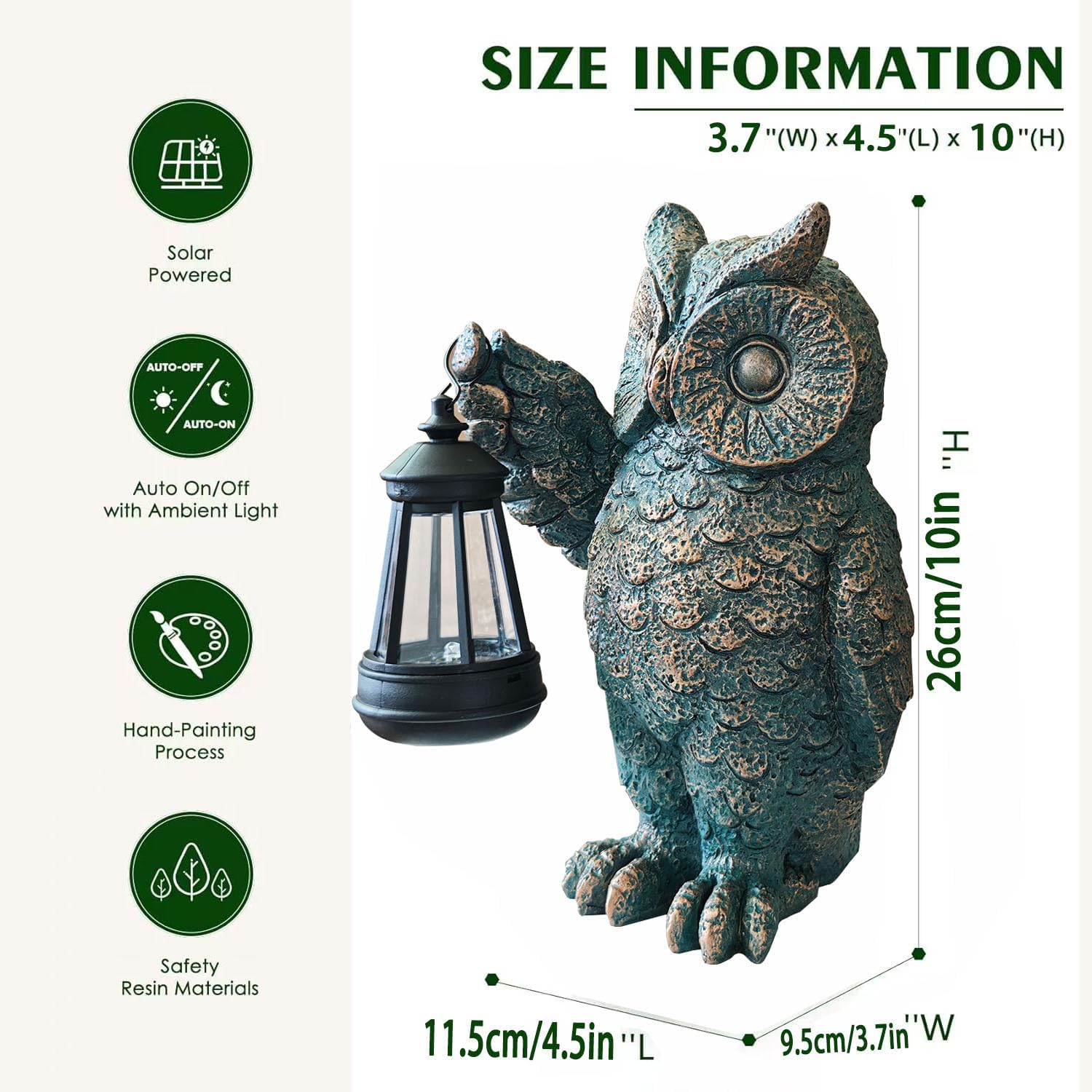 Garden Statues Outdoor, owl Figurines Decorated with Solar Lights, Unique Christmas Birthday Gifts for Moms, Grandmas, Women, Wives, Sisters