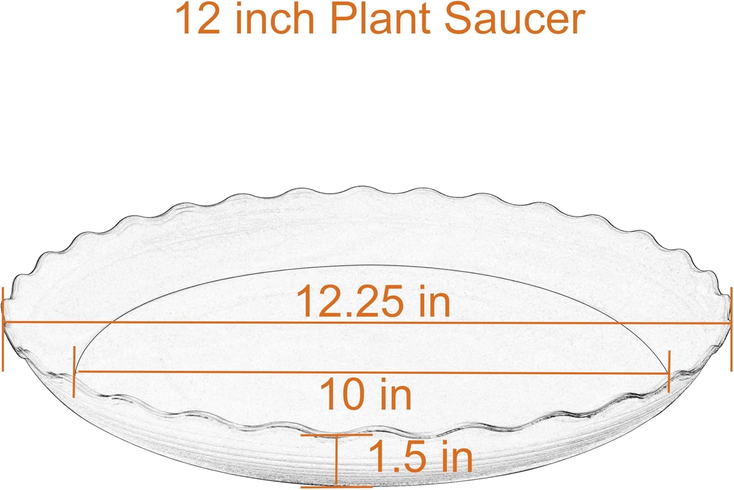 6 Pack of 12 inch Plant Saucer Plant Tray, Plastic Plant Saucer, Heavy Duty Plant Tray for Pots, Plant Saucers for Indoors Planter, Garden Water Plate Bowls (Black)