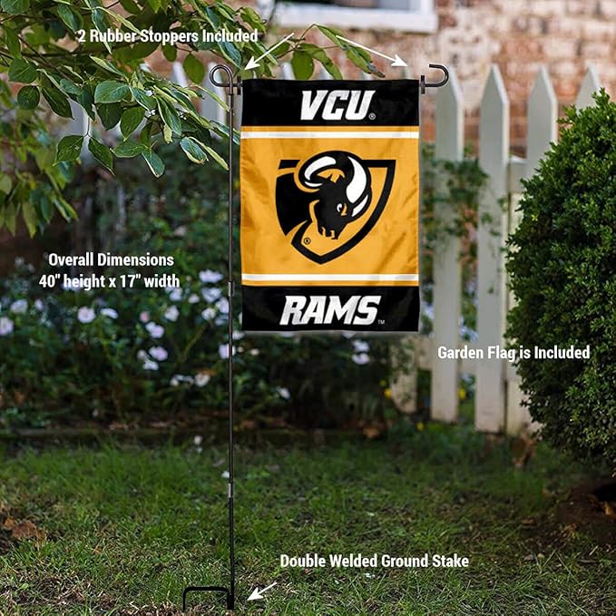 Virginia Commonwealth Rams Garden Flag with Stand Holder