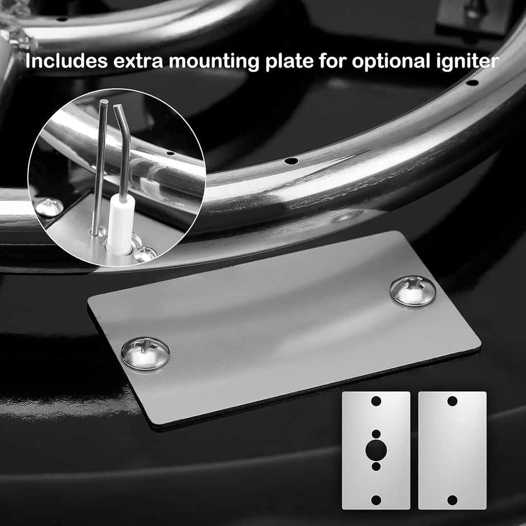 Stanbroil 19-Inch Round Fire Pit Burner Pan, Drop-in Gas Firepit Insert for DIY Fire Pit Table, Porcelain Steel, BTU 92,000 Max