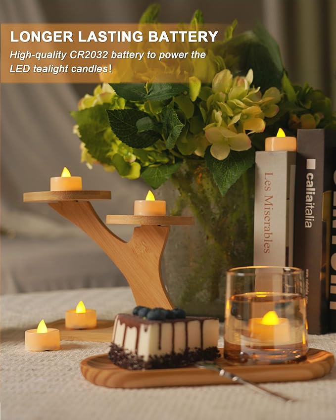 BEICHI Flameless Candles, 50Pack Battery Operated Candles, LED Tea Lights Candles Battery Operated, Flickering Fake Candles for Wedding Halloween Christmas Diwali- Warm Yellow