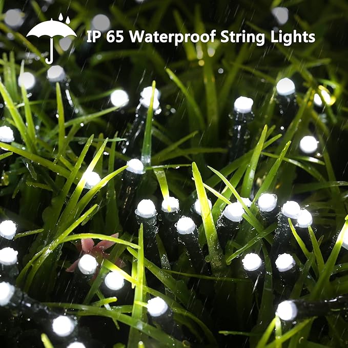 114ft Christmas String Lights - Outdoor, 300 LED Connectable with Timer, 8 Modes Tree Lights Fairy Twinkle for Garden, Wedding, Indoor/Outdoor Xmas Decor (Cool White)