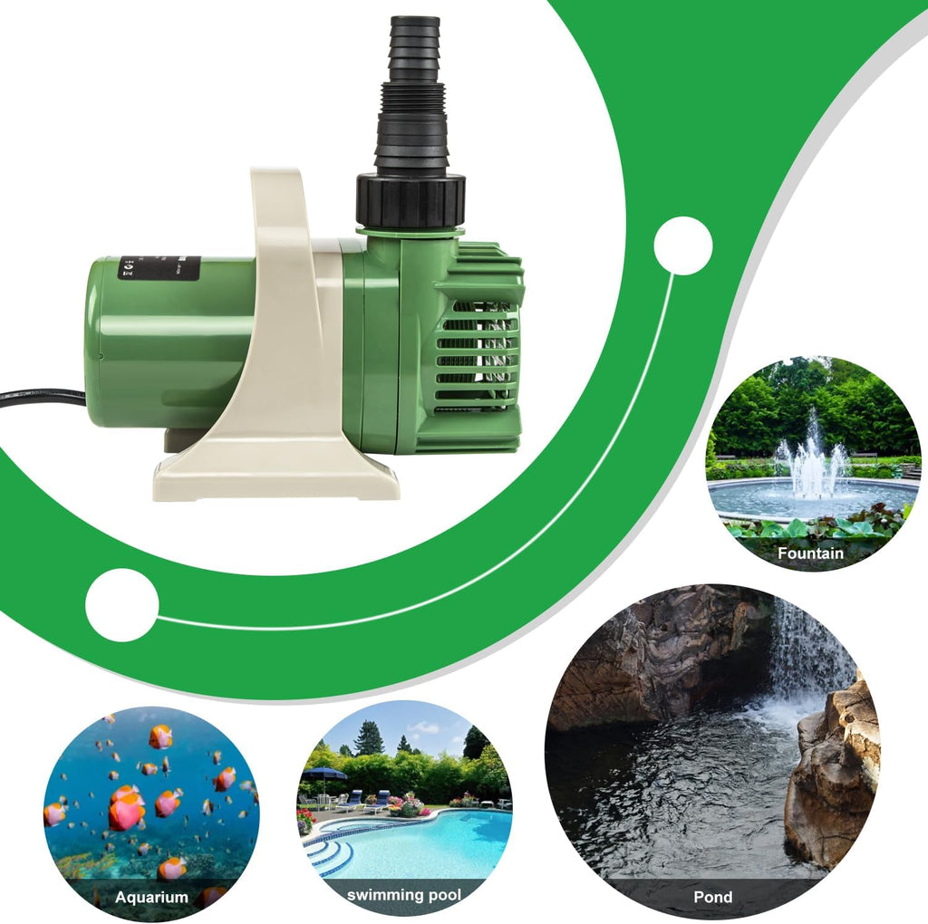 Prostormer 1/10HP Submersible Pond Pump, 3300GPH High Flow Water Pump with 9ft Lift Height, Garden Pumps, for Ponds, Fountains, Waterfalls, Hydroponics, Fish Tanks, Indoor & Outdoor Use