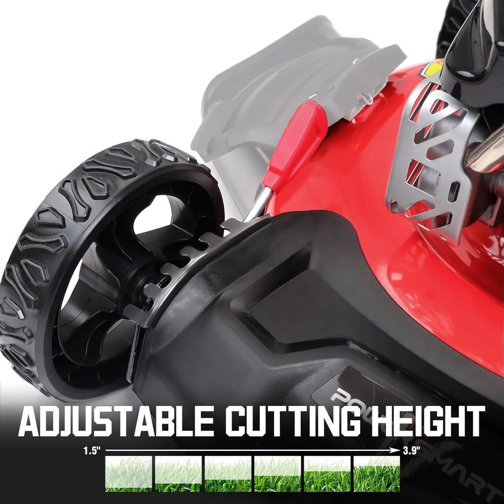 PowerSmart 21 in. Gas Lawn Mower with 144cc OHV Engine, 2-in-1 Push Mower with Mulching & Side-Discharge