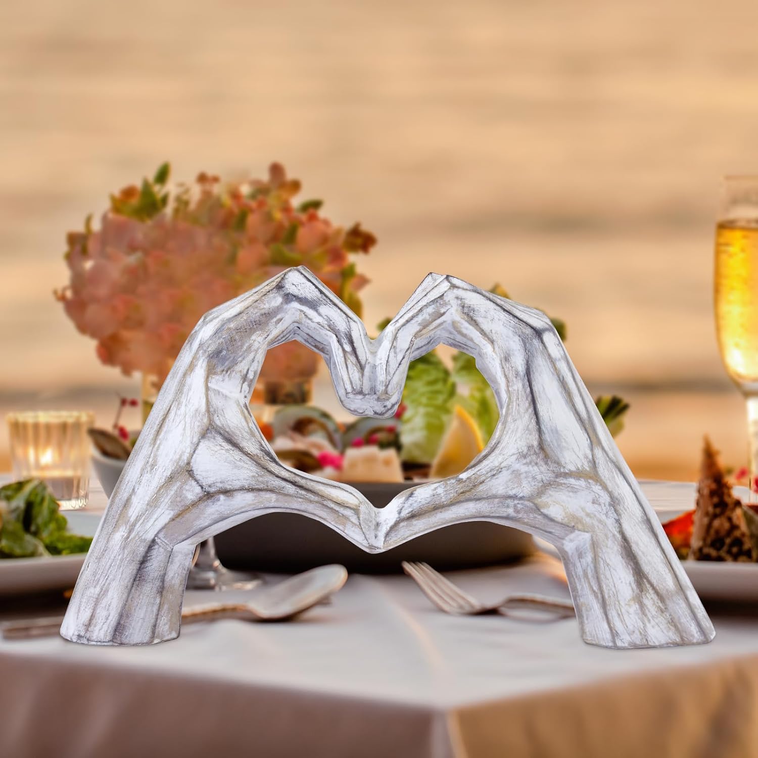 Valentines Day Gifts for Him, Heart Hands Sculpture, Heart Hands, Valentines Day Decorations, Sculptures Home Decor for Living Room Bedroom Bookshelf(No Bracelets)