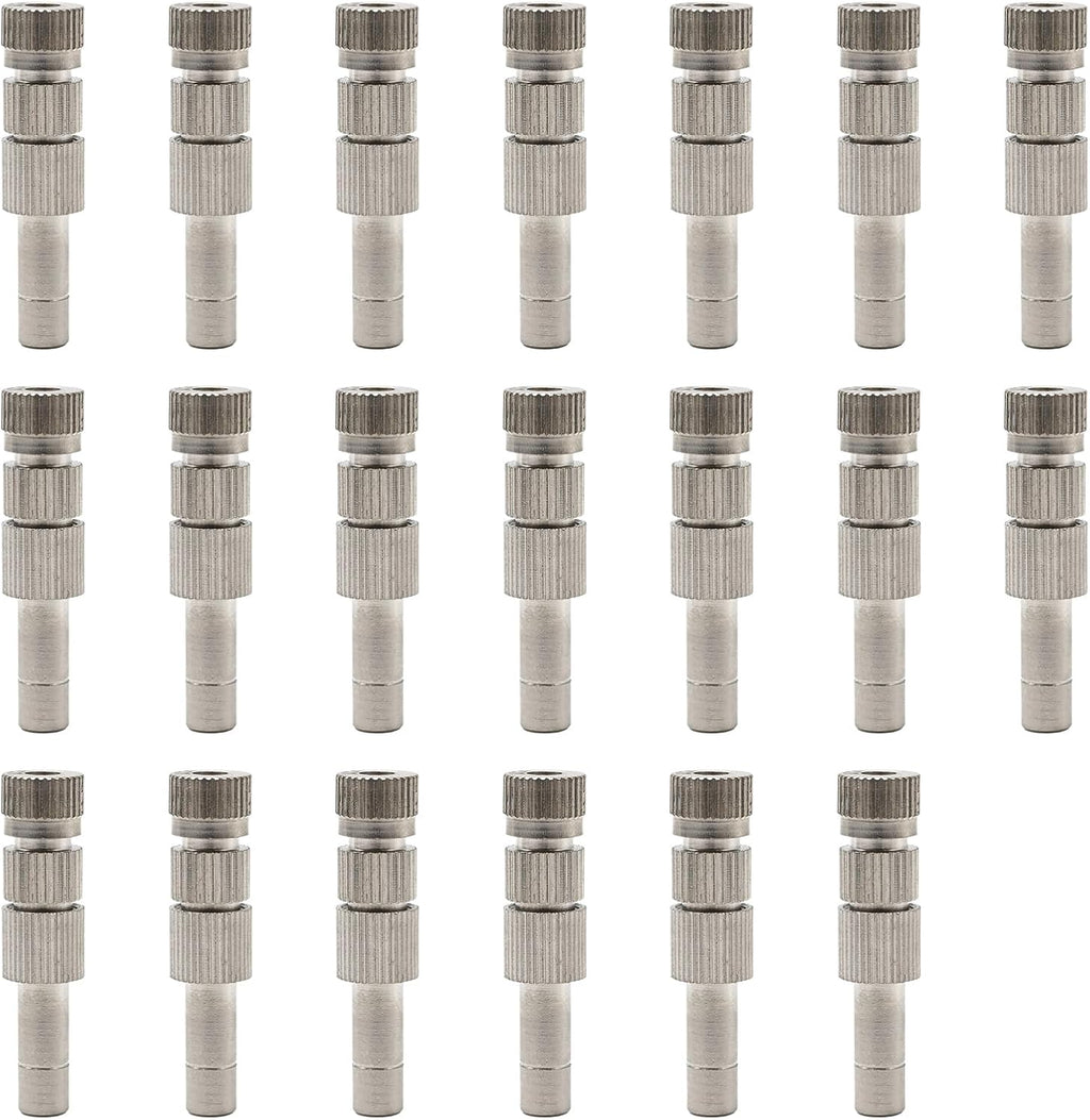 20pcs 6mm Brass Mister Nozzles with Filter, 0.006"/0.15mm Orifice Misting Nozzles for Outdoor Cooling System, Landscaping, Air Humidification, Greenhouse Irrigation