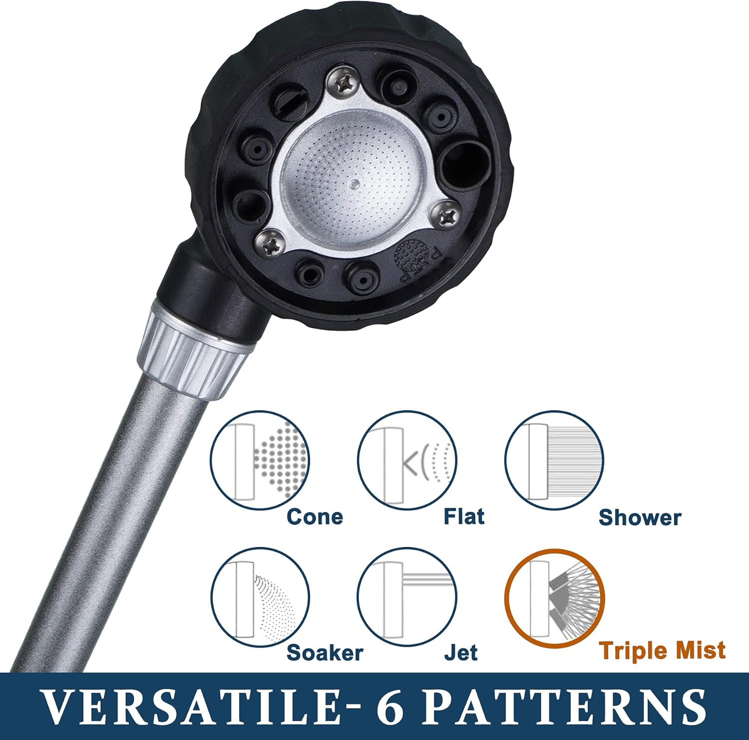 Thumb Control Watering Wand with Rotating Head Heavy Duty 22 Inch Ergonomic Sprayer Wand Adjustable Spray Garden Hose Nozzles Hanging Basket Wand with Flow Control, No Assembly Required Wand