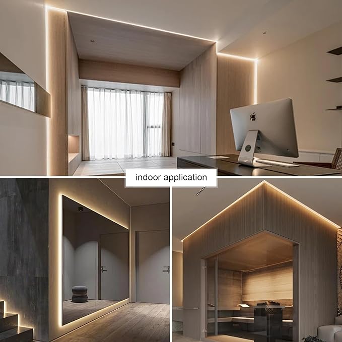 Outdoor LED Strip Lights,AC110V 65.6FT/20M LED Light Strip,IP65 Waterproof 3500K Flexible LED Rope Lights for Patio Backyard Garden Kitchen Lighting(65.6FT, Warm White)