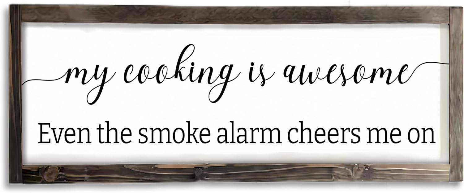 Dazingart Funny Kitchen Sign, My Cooking Is So Awesome, Farmhouse Kitchen Wall Decor,Rustic Quote Wooden Plaque Hanging For Housewarming (cooking)