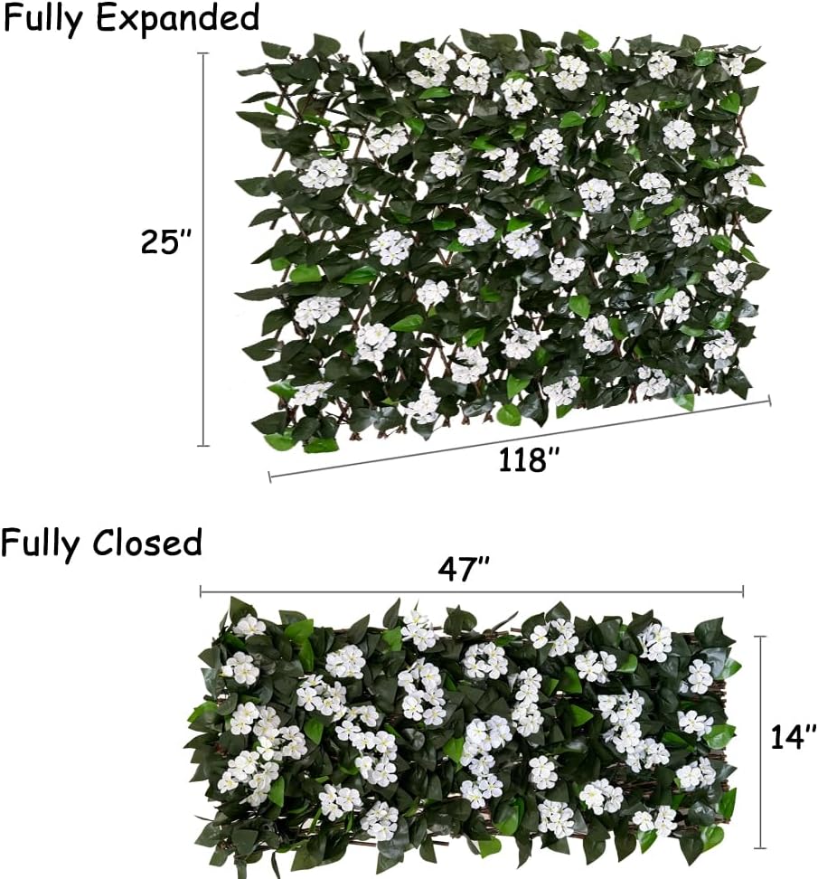 Expandable Fence Privacy Screen for Balcony Patio Outdoor,Decorative Faux Ivy Fencing Panel,Artificial Hedges