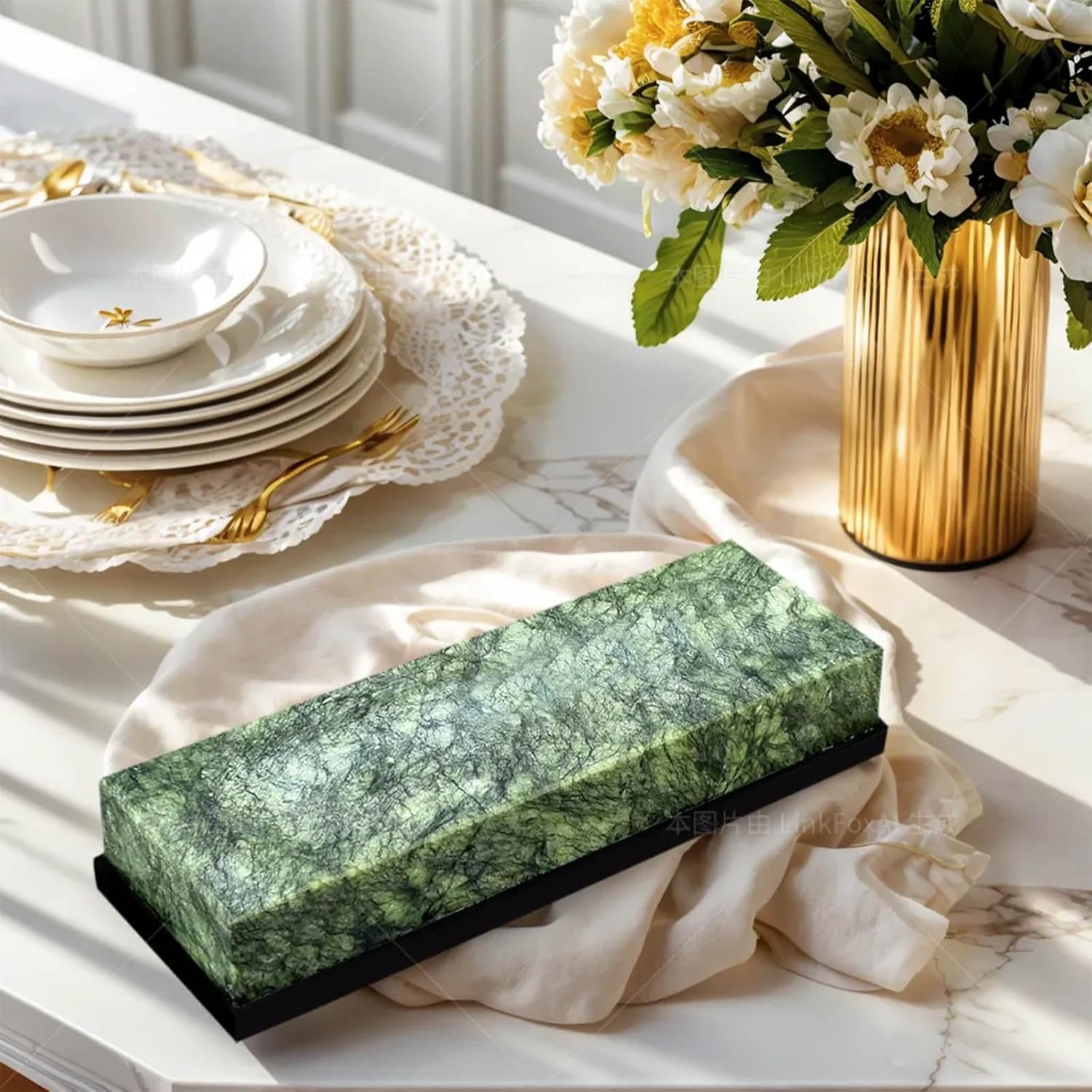 Knife Sharpening Stone,10000 Grit Whetstone Final Fine Polishing Natural Green Honing Oilstone for Knives Tools,Cutting Tools 180 * 60 * 30mm (A)