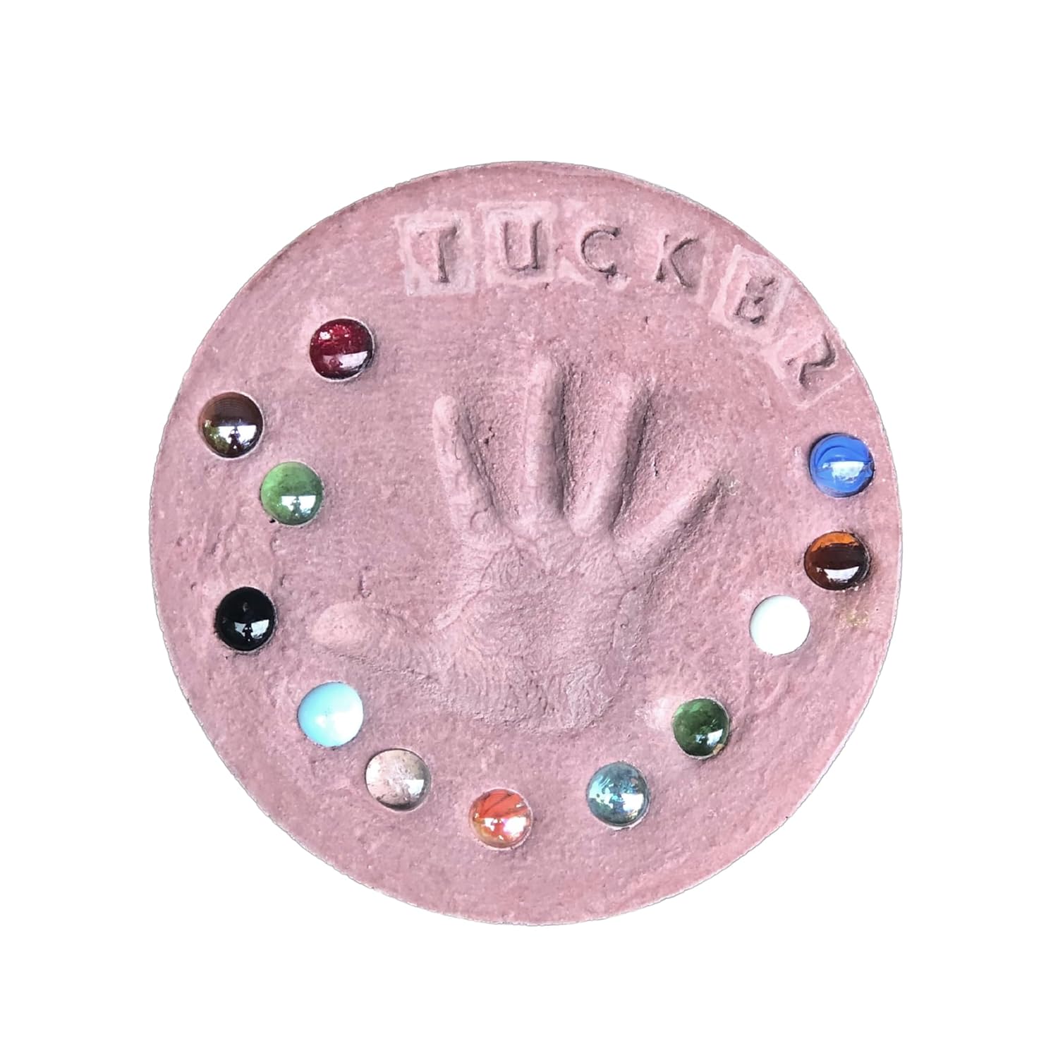 DIY Stepping Stone Kit with Color Pigment, Handprint Stepping Stone, Mother's Day Gift, Footprint Stepping Stone (10 Inch, Red)