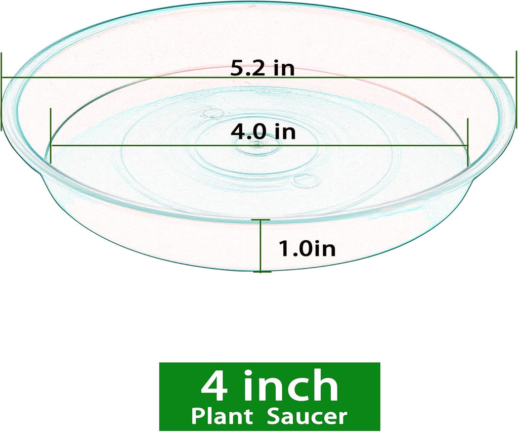 6 Pack Plant Saucer 4 5 inch (4 inch Base), Heavy Sturdy Plant Drainage Tray for Indoors (5 inch, Cement Gray)