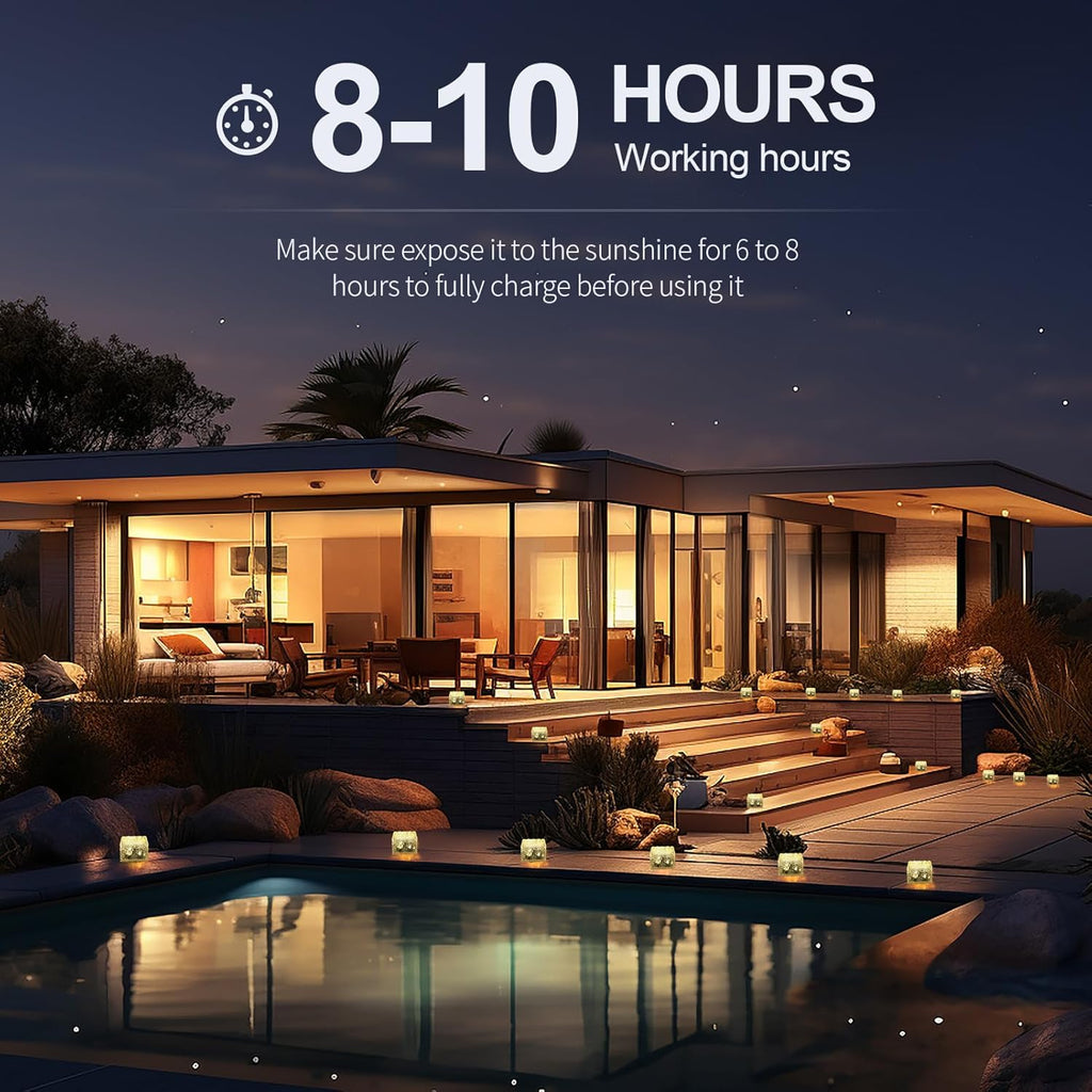 Solar Brick Lights-Outdoor Solar Lights for Yard-Solar Brick Landscape Path Light 3 Pack LED Light Brick Garden Decor for Pathway Patio Walkway Backyard Decoration