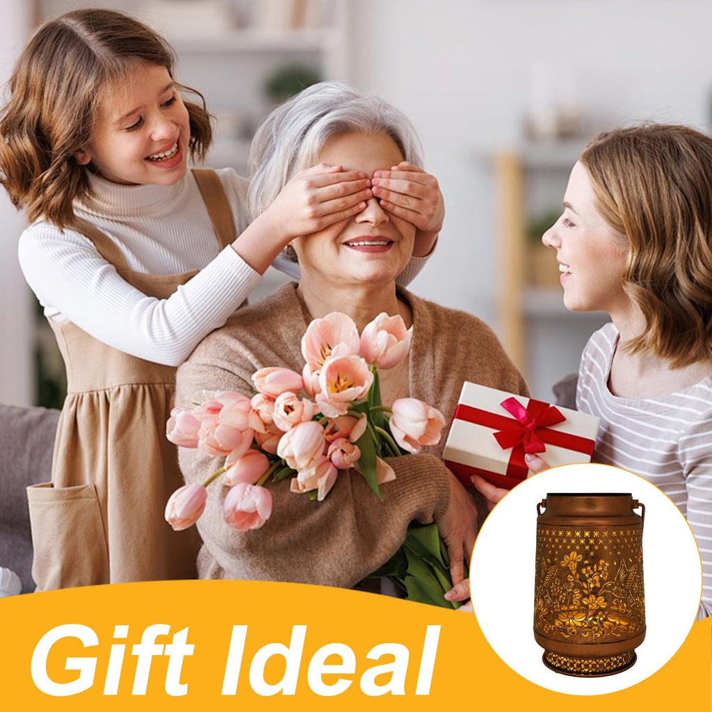 Solar Lanterns Outdoor Waterproof, Hummingbird Hanging Solar Lanterns Birthday Gifts for Women Mom Grandma, Garden Decor for Patio Yard Lawn Backyard Porch