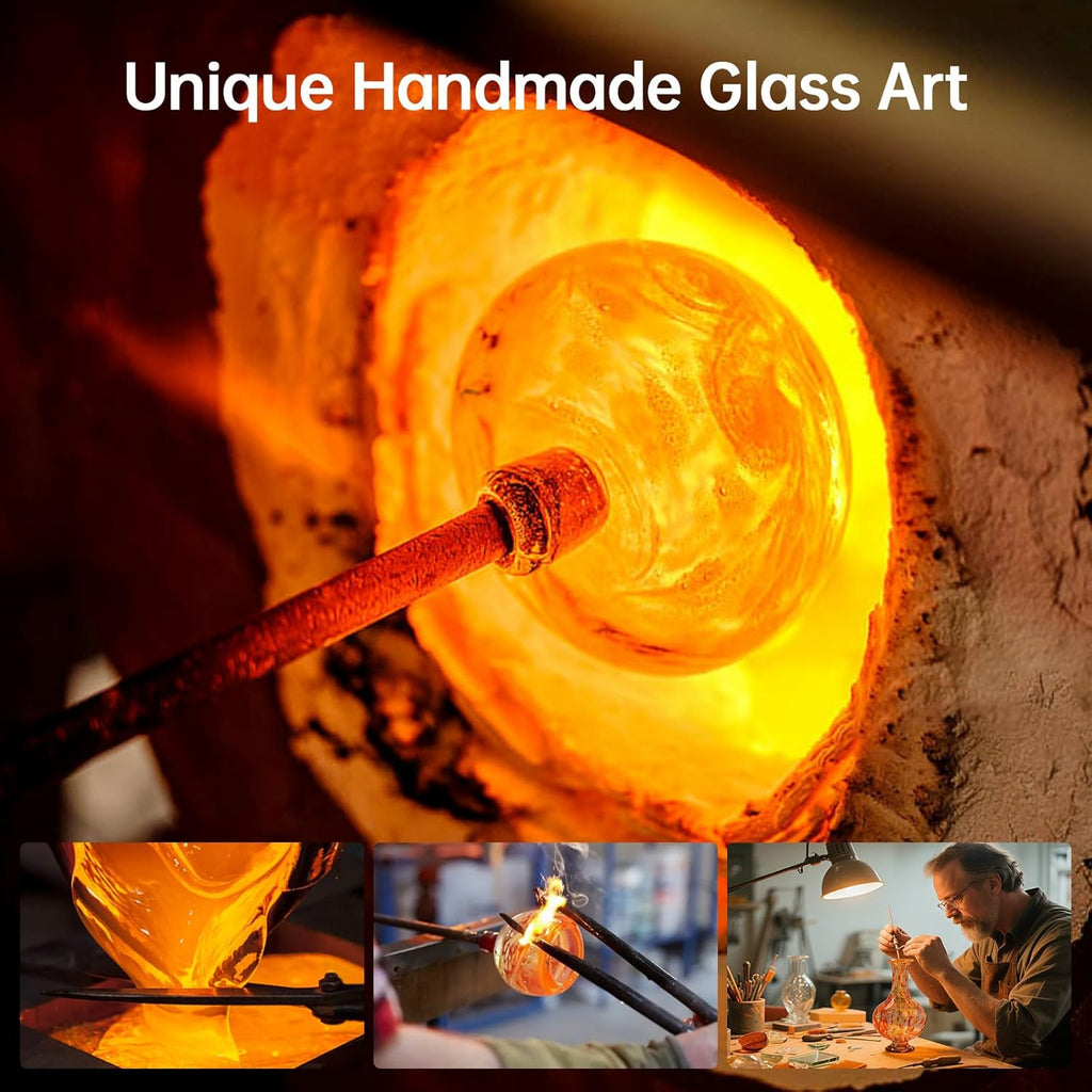 Solar Hummingbird Feeder for Outdoor - 25 fl.oz Hand Blown Glass Hummingbird Feeders for Outdoors Hanging, Large Capacity with Moat, 6 Colors Changing Light Outside Garden Decor (Blue)