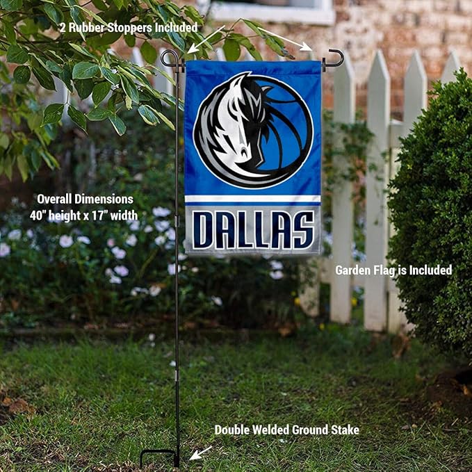WinCraft Dallas Mavericks Garden Flag with Stand Holder