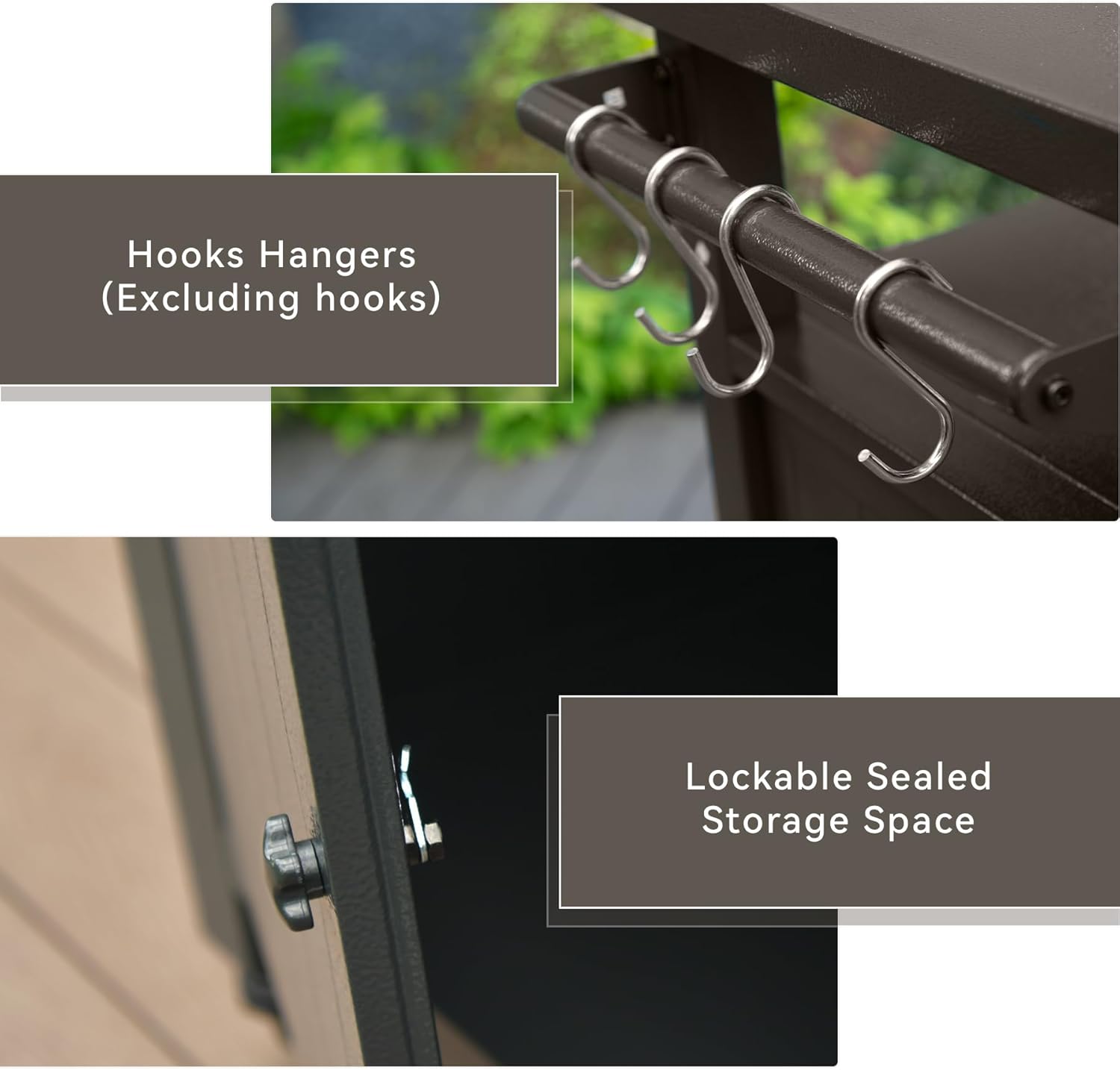 Grill Cart Outdoor with Storage Cabinet, Portable Rolling Patio Bar Cart with Wheels, BBQ Prep Table, Movable Stainless Steel Kitchen Island Dining Cart for Food/Drink/Cooking-Brown