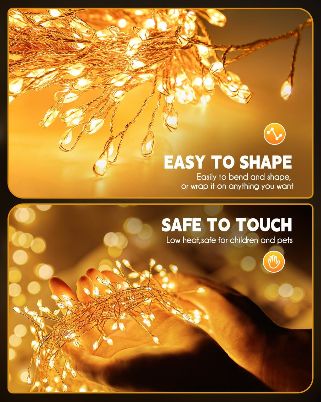 Brightown Solar String Lights for Outside, 19.6Ft 240 LED Solar String Lights Outdoor Waterproof, Solar Fairy Lights with 8 Modes for Patio Party Garden Yard Home, Warm White