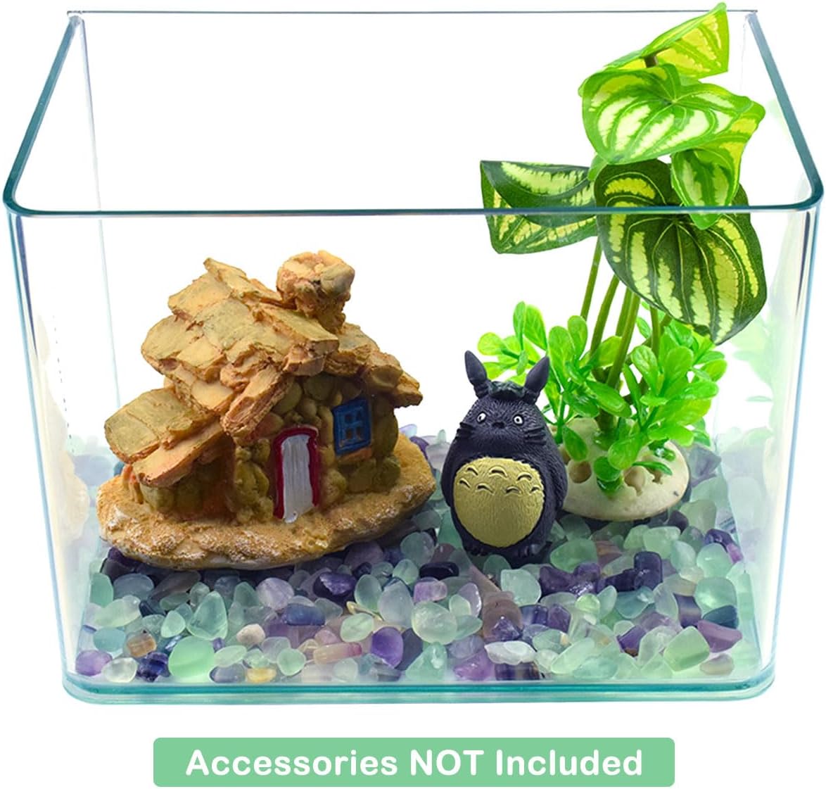 WAYBER Decorative Crystal Pebbles, 2 Lbs/920g (Fill 1.8 Cups) Natural Quartz Stones Aquarium Gravel Sea Glass Rock Sand for Vase Fillers/Fish Turtle Tank/Succulent Plants Decoration