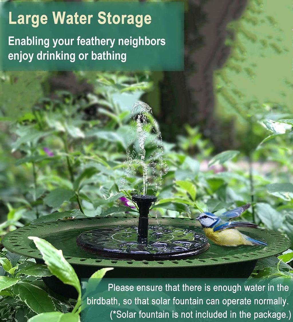 Garbuildman 28-inch Lightweight Birdbaths Antique Decoration Detachable Birdfeeder & Bird Bath for Outdoor Garden, Oblong Dark Green