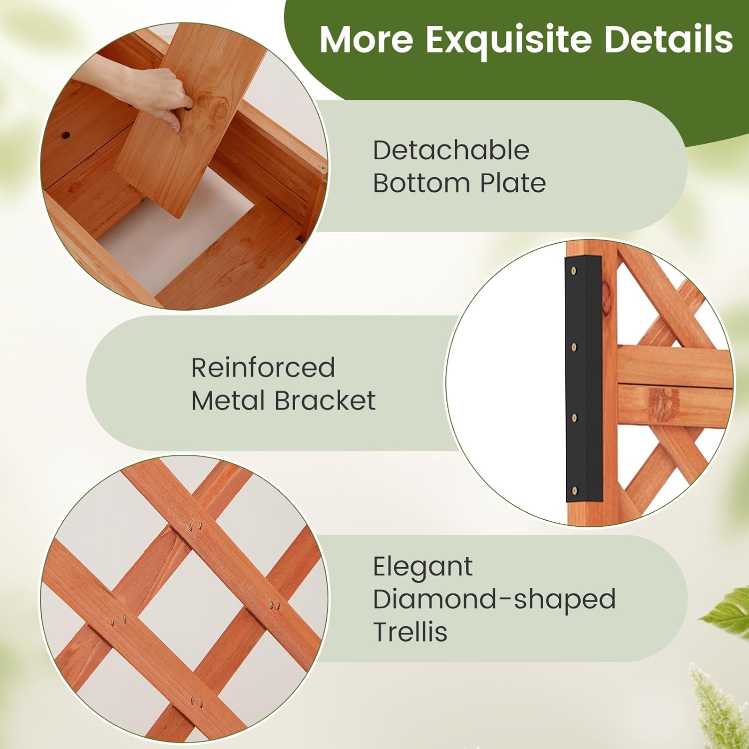 S AFSTAR 77-Inch Raised Garden Bed with Arch Trellis, Hanging Roof & Drainage Holes, Vertical Plant Container for Vine Climbing Plant Flower, Indoor Outdoor Wood Elevated Planter Box for Garden