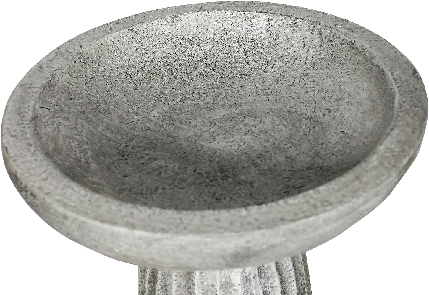 24.4" Tall Outdoor Concrete Bird Bath – Stone-Look Pedestal Birdbath for Garden, Lawn, Yard, and Backyard Décor