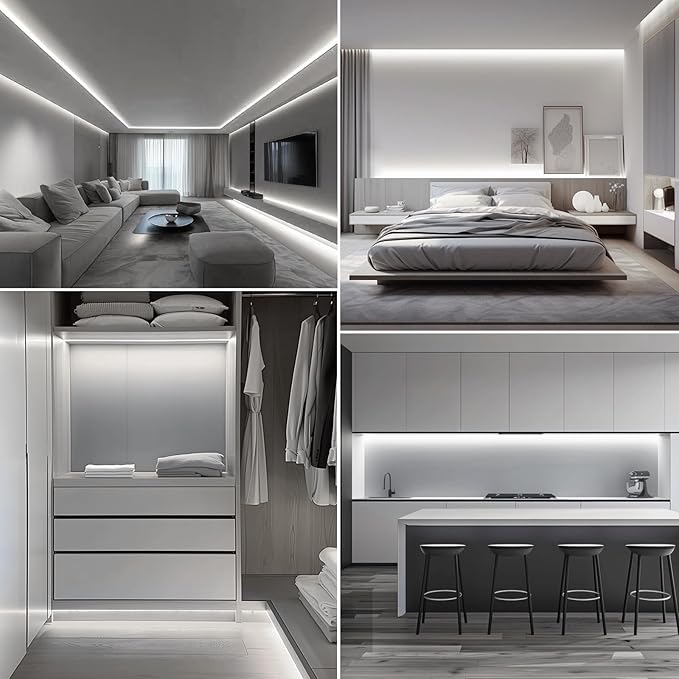 AIMENGTE Outdoor LED Strip Lights Waterproof, AC 110V, 1200LEDs, 6500k LED Rope Bright Lights for Garden, Patio, Indoor Under Cabinet Home Christmas Decoration(32.8ft, Cool White)