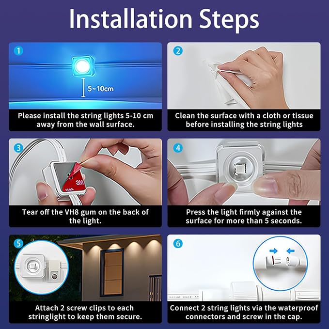 100ft Permanent Outdoor Lights for House, IP67 Waterproof RGB+IC LED Eaves Lights, 54 Scene Modes Outdoor Lighting for Christmas Garden Party Holiday Decorations, with App/Remote Control