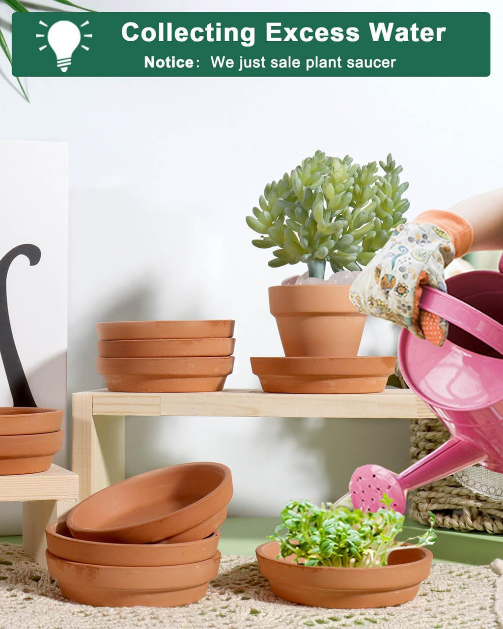 vensovo 3 Inch Terracotta Plant Saucer Pots Tray - 32 pcs Mini Planter Saucers for Indoor & Outdoor Plants, Small Clay Trays Perfect for 2 Inch 2.5Inch Flower Pot