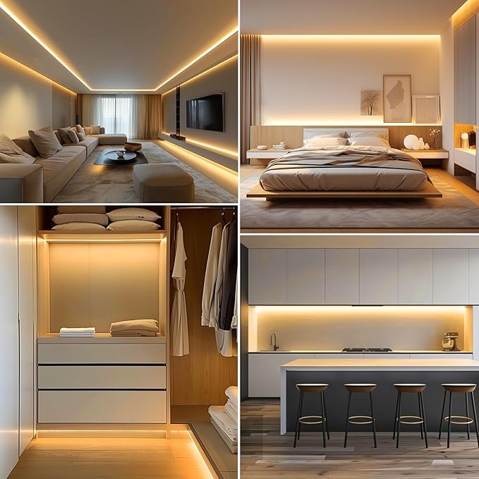 AIMENGTE LED Strip Lights for Room - Outdoor Led Strip Lighting Waterproof, AC 110V, 1200LEDs, 3000k LED Rope Lights for Garden, Patio, Living Room Bedroom Kitchen Home Decoration(32.8ft, Warm White)