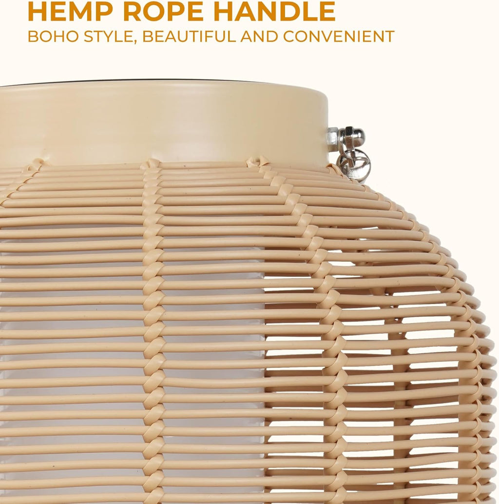 Solar Yard 1-Pack Outdoor Solar Lantern Lamp, Water-Resistant Boho Lights for Outside Hanging Lantern Table Lights Decoration for Garden, Patio, Porch, Trees, Pathway, Natural