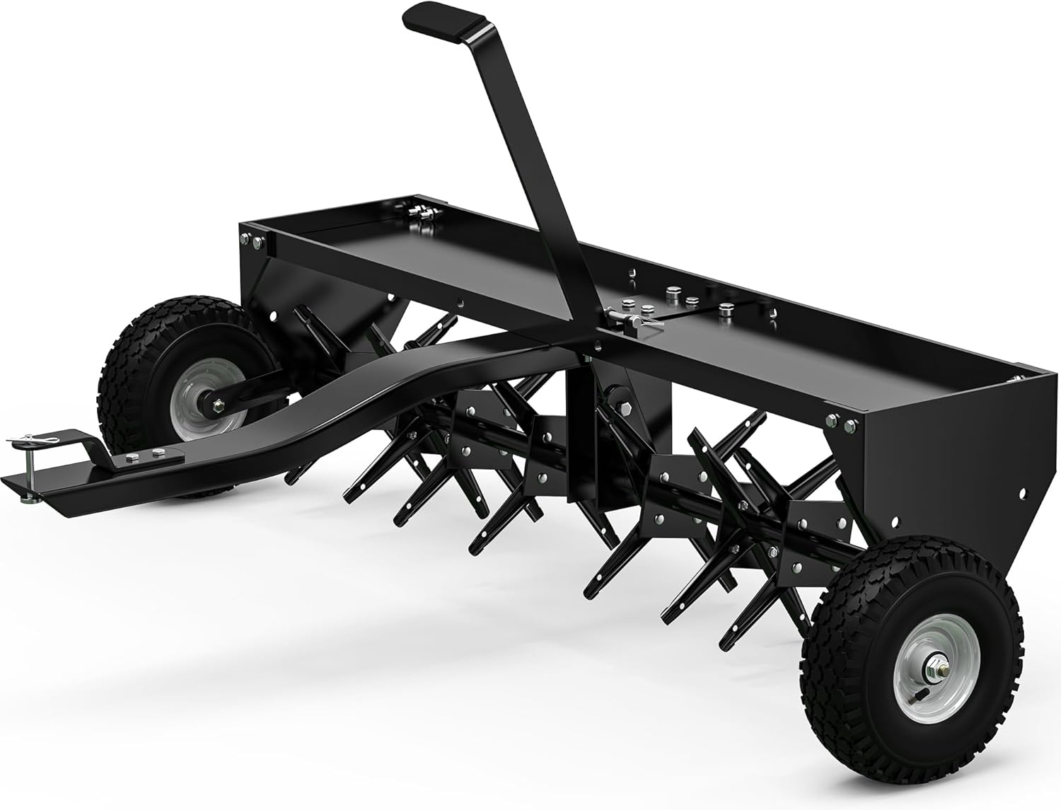 YINTATECH 48" Lawn Aerator Tow Behind with Universal Hitch for Lawn Plug Aerator, Black