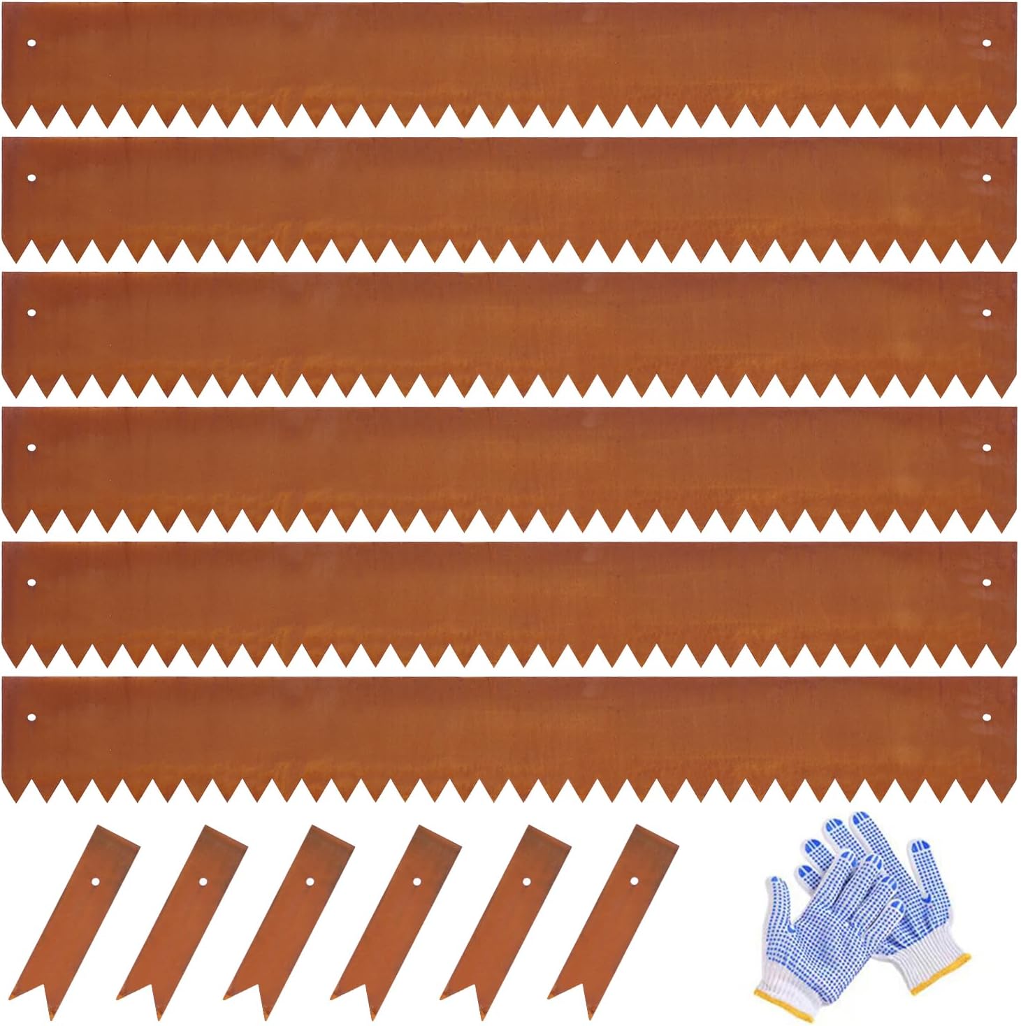 Corten Steel Landscape Edging Steel Landscaping Edging Metal Garden Edging Lawn Edge Border Rust Patina 40 Inch Strips 6 Inch Depth Hammer-in for Outdoor Yard Lawn Flower Plant 6 pcs