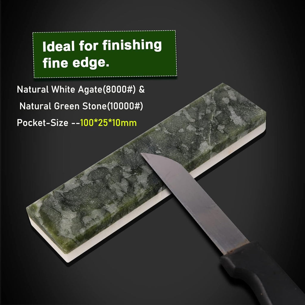 Sharpening stone,Combination Portable 8000# /10000# Natural Whetstone, Fine Grinding and Polishing Sharpening Agate Stone