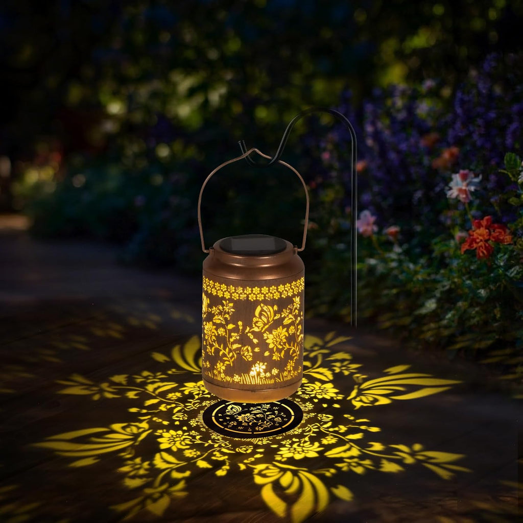 Solar Lanterns Outdoor Waterproof, Butterfly Garden Decor for Yard Porch Lawn Patio Pathway, Hanging Solar Lights Birthday Gifts for Women Mom Grandma Sister Friend