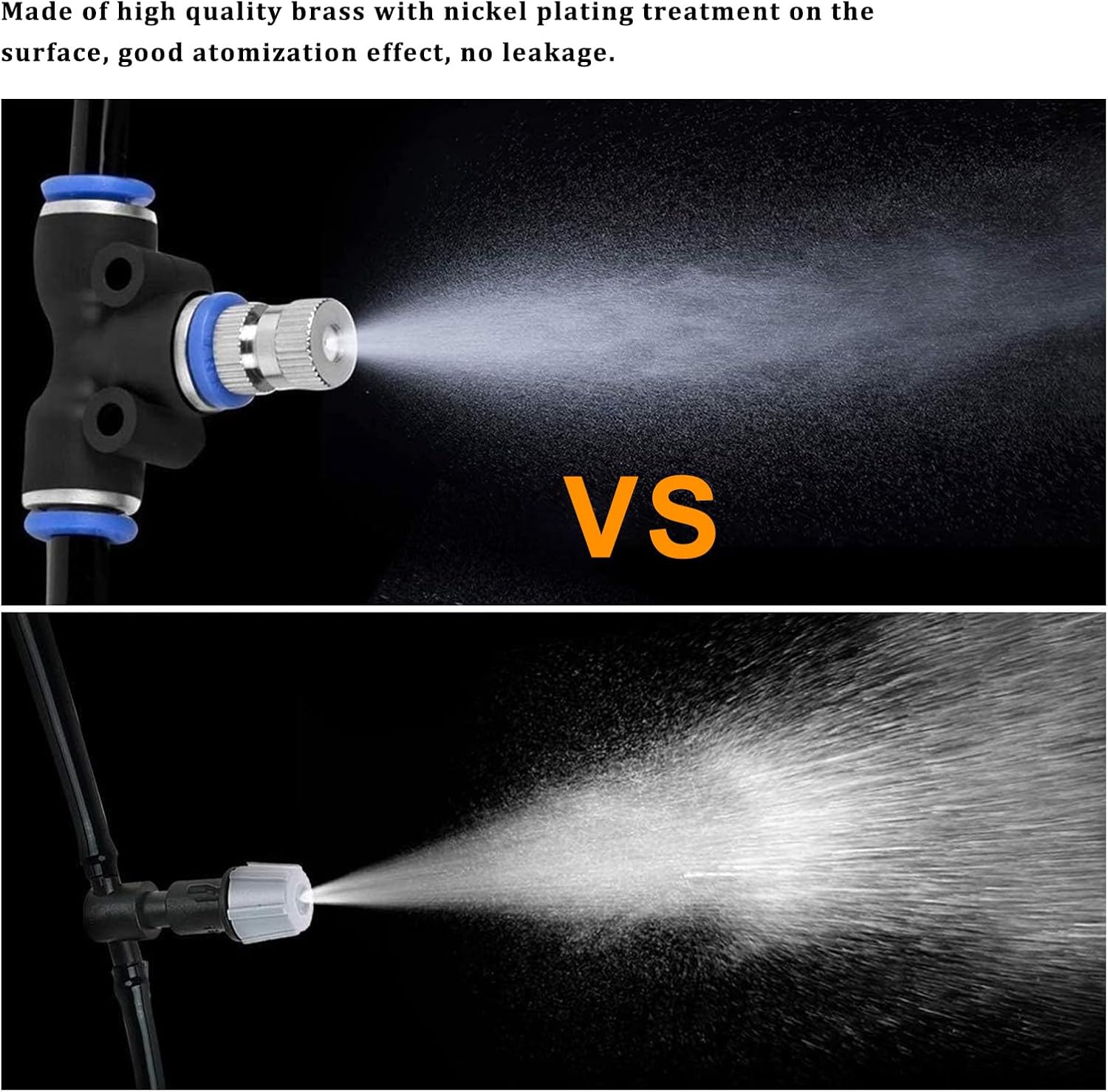 20pcs Brass Mister Nozzles, 6mm Misting Nozzles for Outdoor Cooling System, Landscaping, Air Humidification, Greenhouse Irrigation (without Filter, 0.02"/0.5mm Orifice)