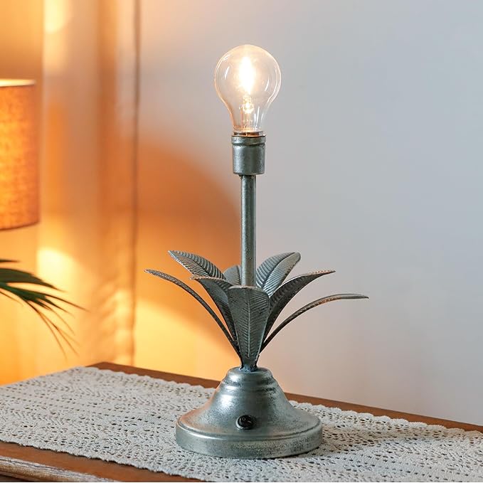 JHY DESIGN Battery Operated Lamp 13''H Vintage Decorative Cordless Lamp with LED Bulb Small Table Lamp for Bedroom Living Room Bedroom Kitchen Wedding Patio Home Decor (Antique Silver)