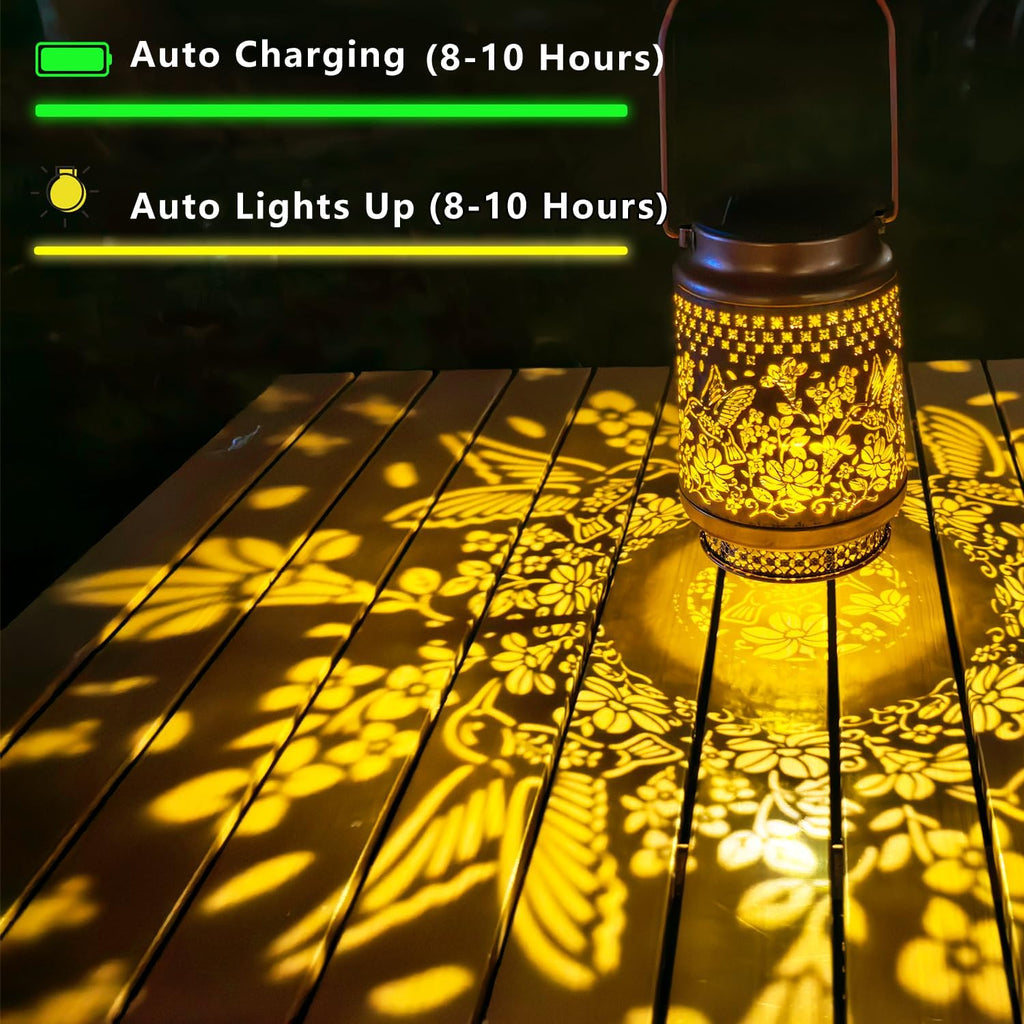 Solar Lanterns Outdoor Waterproof, Hummingbird Hanging Solar Lanterns Birthday Gifts for Women Mom Grandma, Garden Decor for Patio Yard Lawn Backyard Porch