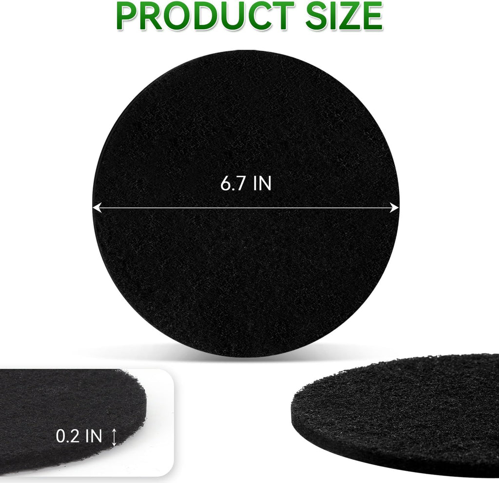 10 Pack Charcoal Filters for Compost Bucket, Compost Filters for Countertop Bin, Odor-Absorbing Activated Charcoal Replacement for Kitchen Compost Bins, 6.7 Inch