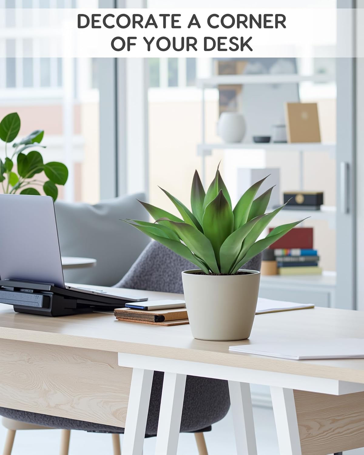 Velener Artificial Outdoor Agave Plant - Small Size UV Resistant Fake Agave Plants for Indoor and Outdoor Decor(Purple, 14 Inch)-2 Pack