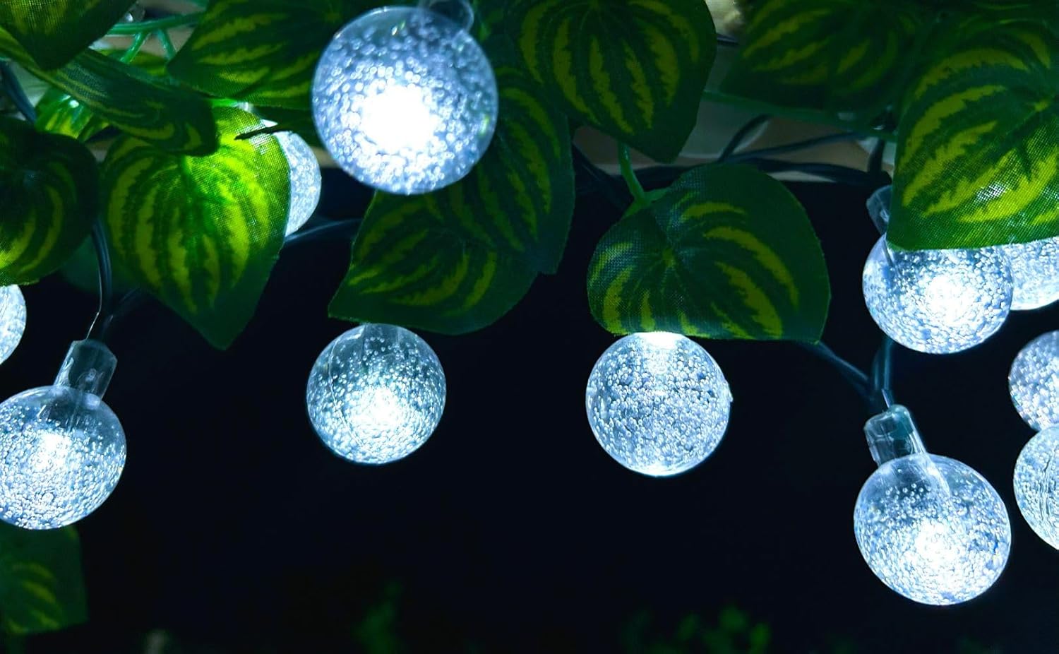 Solar String Lights Outdoor Waterproof, 36FT 60 LEDs 8 Modes Solar Fairy Crystal Globe Christmas String Lights for Holiday Party Gardens Backyard Wedding