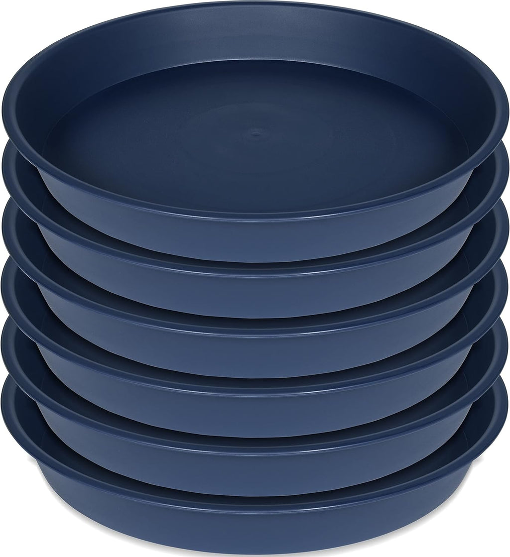 6 Pack of 12 inch Plant Saucer, Heavy Duty Plastic Plant Saucer 12" Round, Durable Plant Tray for Pots, Plant Saucers for Indoors, Plant Trays for Planter (12", Blue)