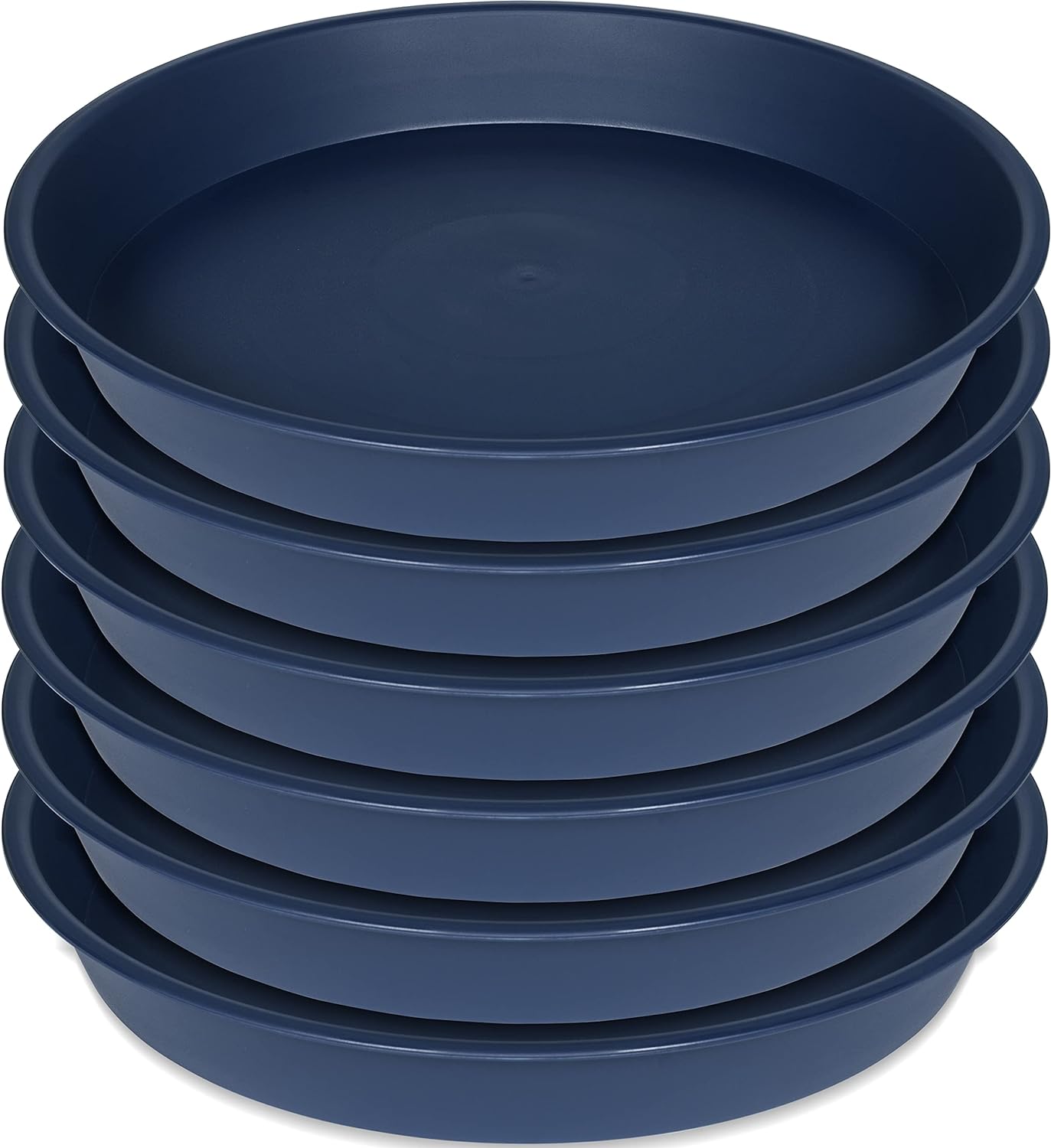 6 Pack of 10 inch Plant Saucer Blue, Heavy Duty Plastic Plant Saucer 10 inch Round, Flower Plant Saucers for Indoors, Plant Trays for Planter 8"/9"/10" (10", Blue)